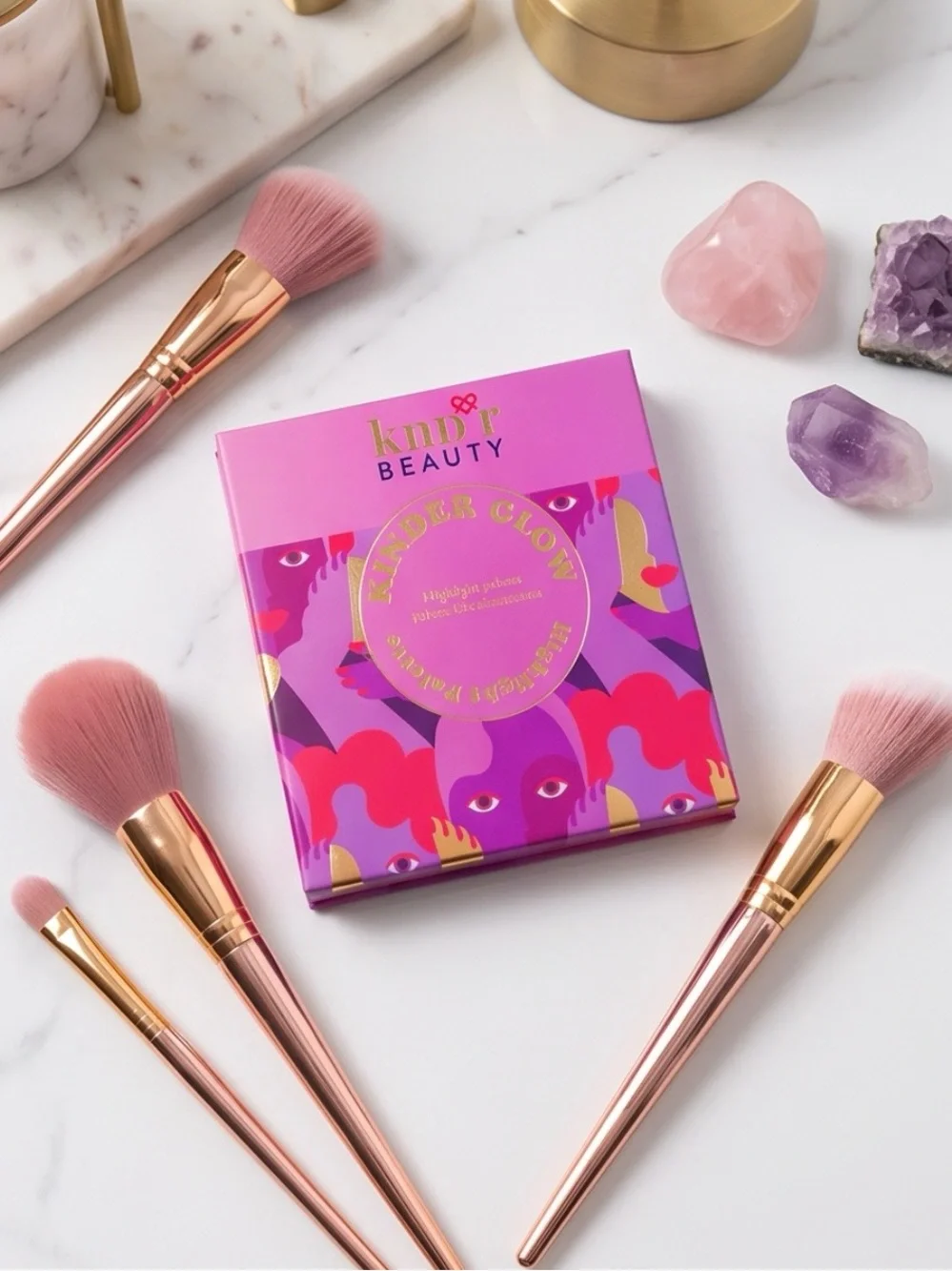 KNDR BEAUTY Kinder Glow Highlighting Palette 4 Shades Talc Free New